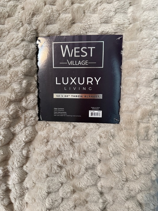 Luxury Living Plush Throw Blanket - Taupe - Picture 2 of 5